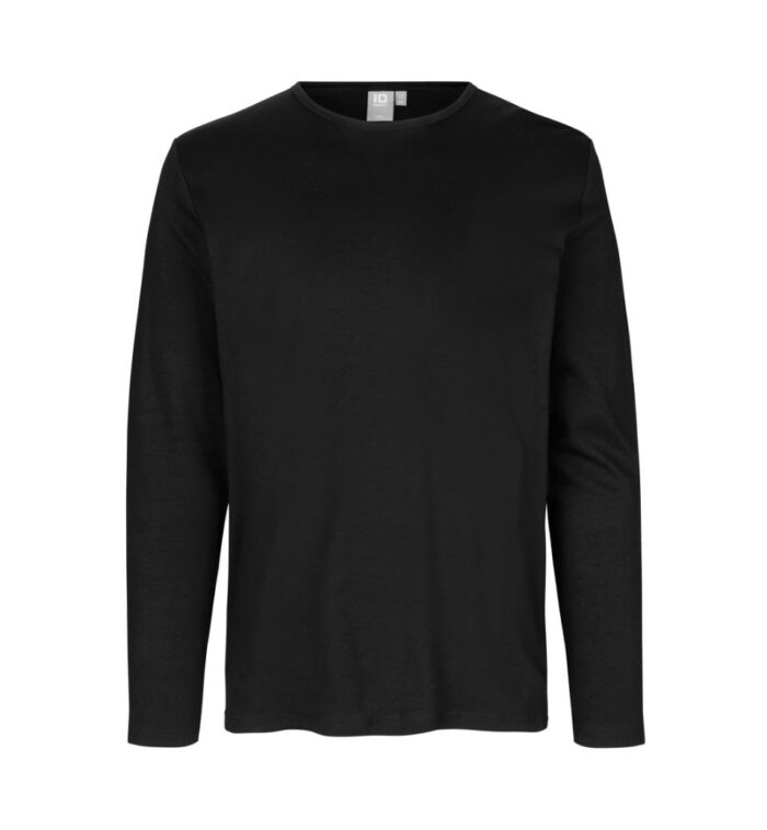ID Interlock T-shirt lang ærmet 0518 - sort